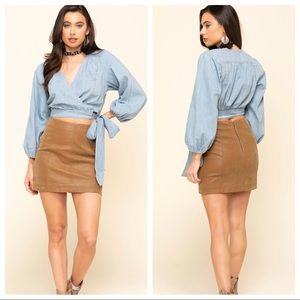 Free People Modern Femme Vegan Leather Mini Skirt